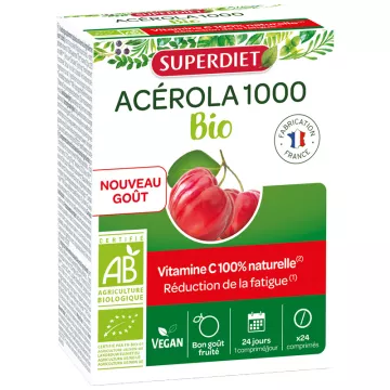 Comprimidos mastigáveis Superdiet Acerola 1000 Bio
