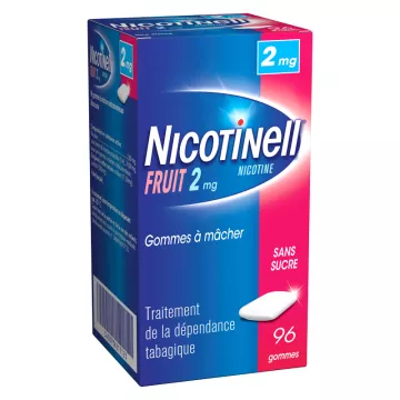 Nicotinell 2MG 96 FRUIT goma de mascar livre de açúcar