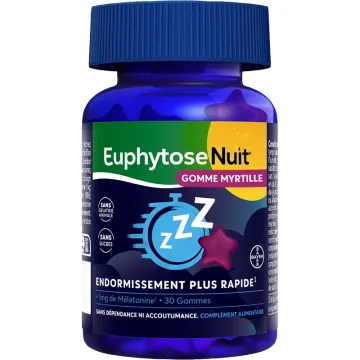 Euphytose Nachtkauwgom 1 mg Melatonine 30 stuks