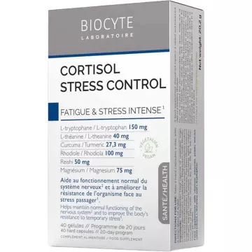 Biocyte Cortisol Control del Estrés 40 Cápsulas