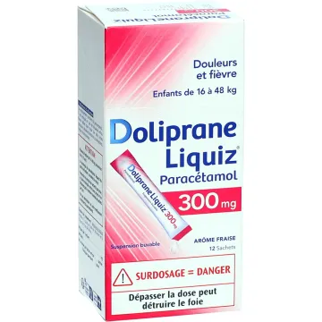Doliprane Liquiz 300 mg 12 Sachets pour enfant