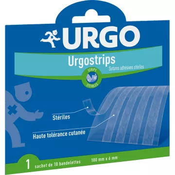 Urgostrips Sterile Klebenähte 1 Beutel mit 10 Streifen 6 x 100 mm