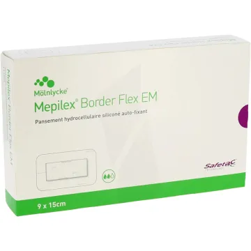 Mepilex Border Flex EM Selbstfixierendes Silikon-Hydrozelluläres Pflaster