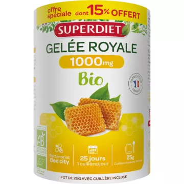 Superdiet Royal Jelly 1000 mg Organic 25 g jar