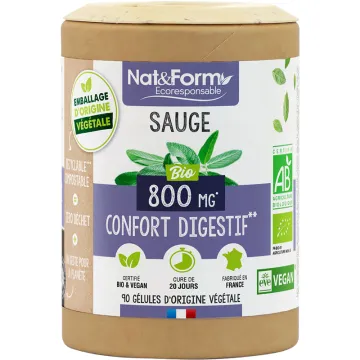 Nat & Form Salvia Ecológica 200 Cápsulas Vegetales Eco 