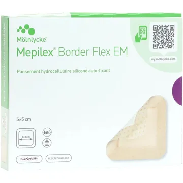 Medicazione idrocellulare autofissante in silicone Mepilex Border Flex EM