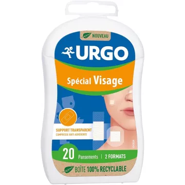 Urgo Spezial Gesichtspflaster Träger Transparent Schachtel 20