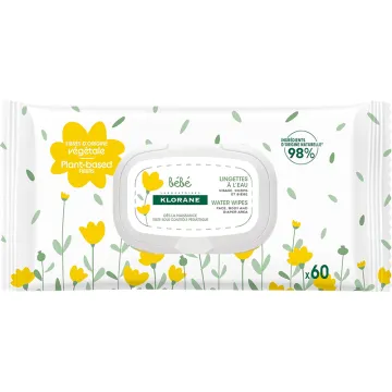 Klorane Bébé Lingettes à l'Eau 60 lingettes