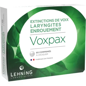 Voxpax Lehning enrouement laryngites 60 comprimés