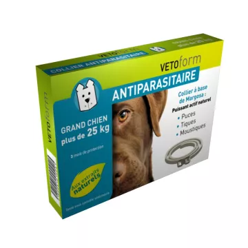 VETOFORM COLLIER GRAND CHIEN ANTIPARASITAIRE +25KG  65 CM