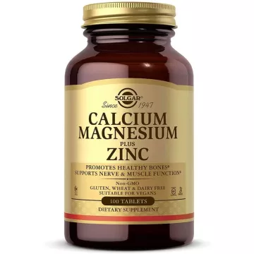 SOLGAR Calcium Magnésium Zinc 100 Tablettes