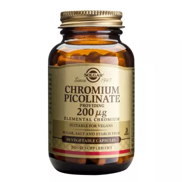 Solgar Chrome Picolinate 200 μg 90 cápsulas vegetais