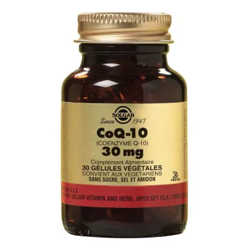 SOLGAR CoQ10 Coenzyme Q10 30mg Gélules Végétales PM Boite de 30