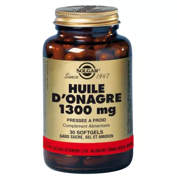 Solgar Huile d'Onagre 1300 mg Pressée à Froid 30 Gélules