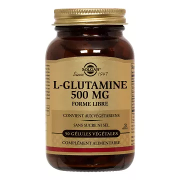 Solgar L-Glutamina 500 mg Forma libre 50 Cápsulas vegetales