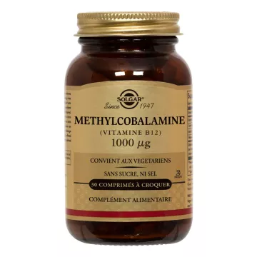 SOLGAR Metilcobalamina Vit B12 1000μg 30 Comprimidos Mastigáveis
