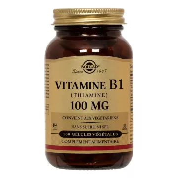 Solgar Vitamina B1 Tiamina 100mg 100 Cápsulas Vegetais