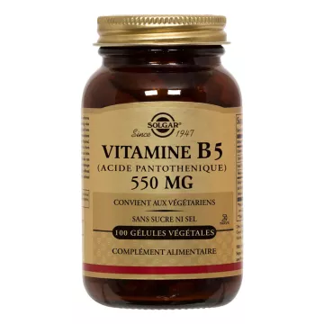 Solgar Vitamin B5 Pantothenic Acid 550mg 50 Vegetable Capsules