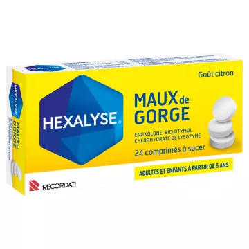 Hexalyse Maux de Gorge 24 comprimés à sucer