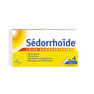 8 supositorios hemorroidales SEDORRHOIDE crisis