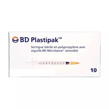 BD PLASTIPAK 10 sterile Nadel 2ML - 25MM - 0.6MM