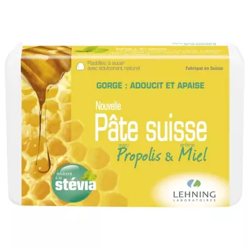 Pasta suiza para la garganta Lehning con sabor a miel de propóleo