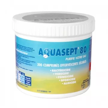 300 TABLETS SPARKLING WATER TREATMENT AQUASEPT 80 BAYER