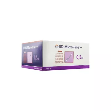 BD MICRO-FINE+ Seringue insuline 100UI Aig 8mm 100/0,5