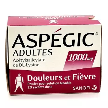 ASPEGIC Aspirine 1000 MG 20 sachets Sanofi