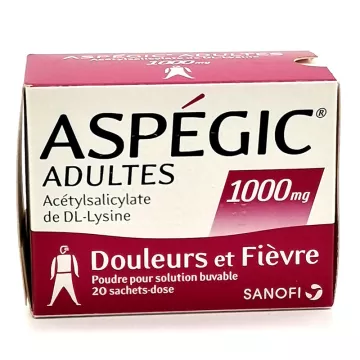 ASPEGIC Aspirine 1000 MG 20 sachets Sanofi