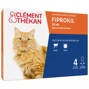 Fiprokil 50 mg Gato 4 Pulgas Pipetas Clément Thékan