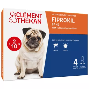 Fiprokil Dog Sprot-On 4 antiparasitäre Pipetten Clément Thekan