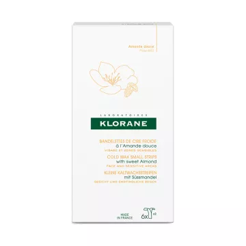 KLORANE Cold facial wax with Sweet Almond 6 strips