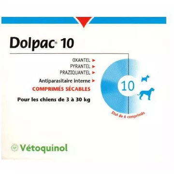 Dolpac cachorro wormer 10 (3-30 KG) 60 comprimidos