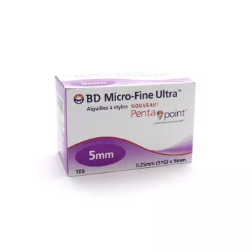 BD micro-fino ULTRA AGULHAS 5MM BOX 100