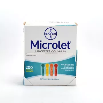 MICROLET LANCETTES COLOREES X 200