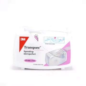 Transpore sparadrap microperfurado 5MX25MM REEL