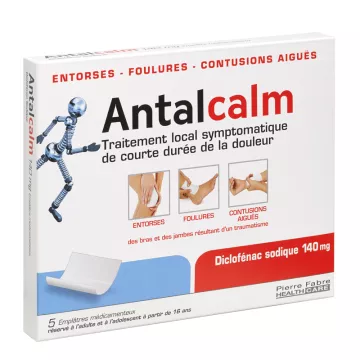 140 mg di sodio ANTALCALM DICLOFENAC 5 cerotti DROGA