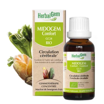 Herbalgem Complèxe Midogem Confort GC24 Circulation Cérébrale Bio 30 ml