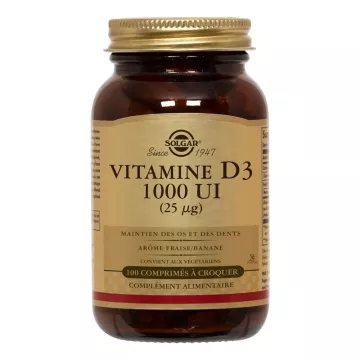 Solgar Vitamine D3 1000 UI COMPRIMÉS À CROQUER
