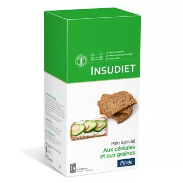 INSUDIET PAINS AUX CÉRÉALES ET AUX GRAINES 14 SACHETS 48G