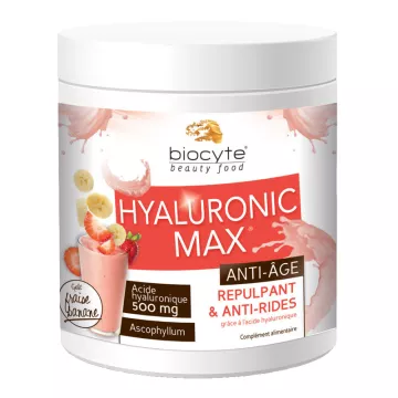 Biocyte HYALURONIC MAX aardbeibanaan Anti-rimpel drank 20 doses