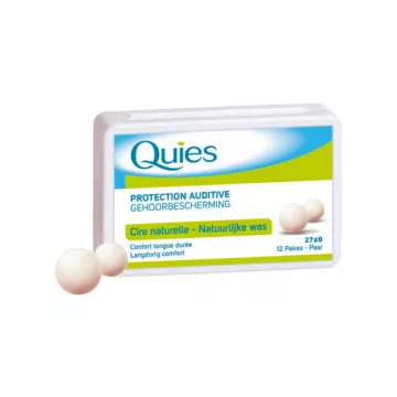 QUIES PROTECTION AUDITIVE CIRE NATURELLE 12 PAIRES