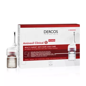 Dercos anti-behandeling van haaruitval Aminexil vrouw Clinical 5 21x6ml