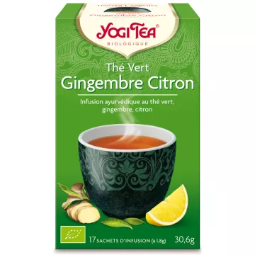 Yogi Tea Thé vert gingembre citron Infusion Ayurvédique 17 infusettes