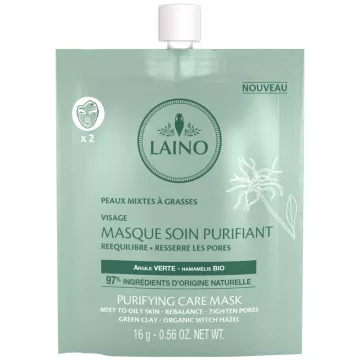 Laino Masque Purifiant et Equilibrant Argile Verte Visage 1 Sachet