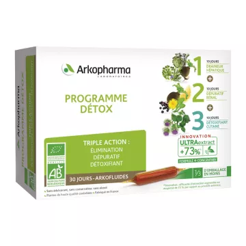 Arkofluids Organic Tripla Azione Programma Detox 30 fiale