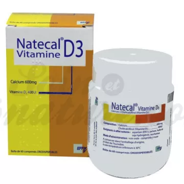 Natecal CALCIO vitamina D3 los 600 mg / 400 UI comprimidos bucodispersables