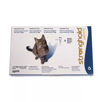 STRONGHOLD CAT 2,6-7,5 KG PIPETTES AZUL 45MG
