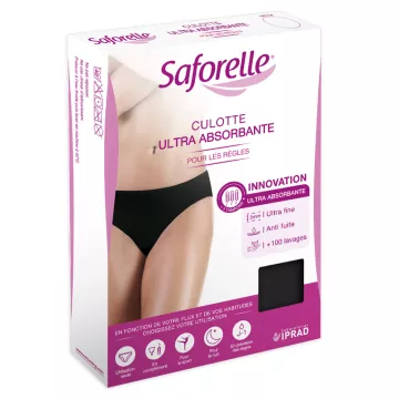 SAFORELLE Ultra-absorbent black rules panty
